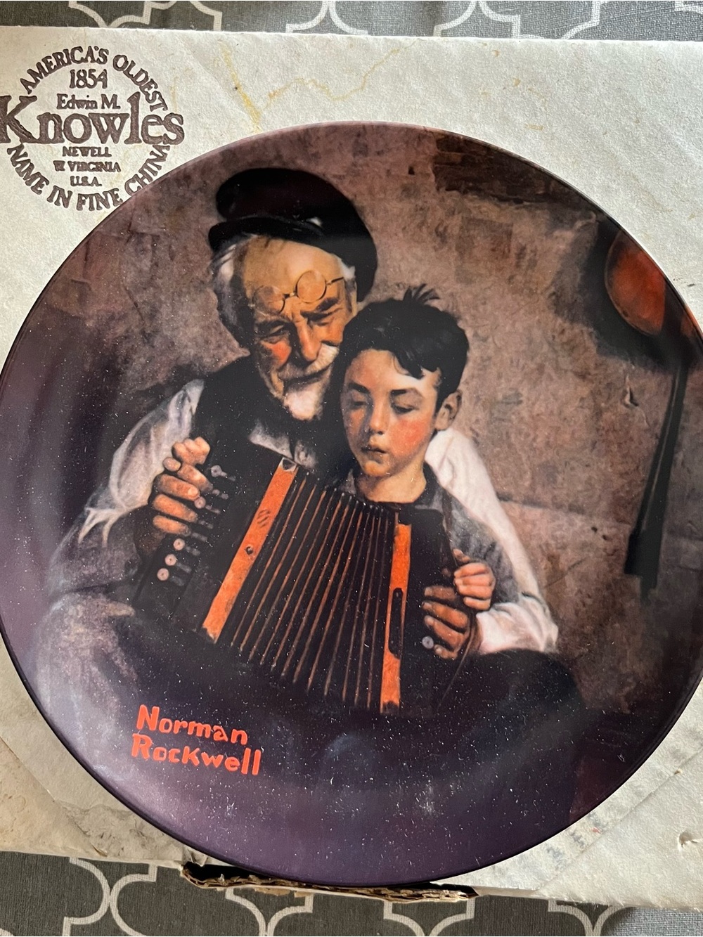 Edwin M Knowles Norman Rockwell Plate "The Music Maker" 1981 Limited Edition